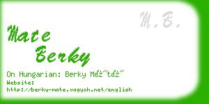 mate berky business card